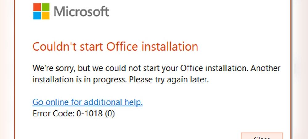 Couldn T Start Office Installation Error Code 0 1018 0: Quick Fix Guide