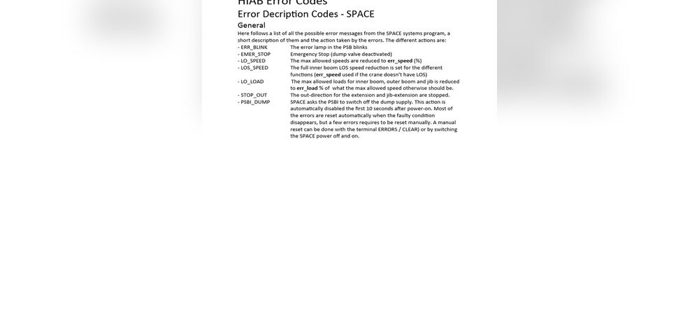 Hiab Space Error Codes: Quick Fixes to Boost Crane Efficiency