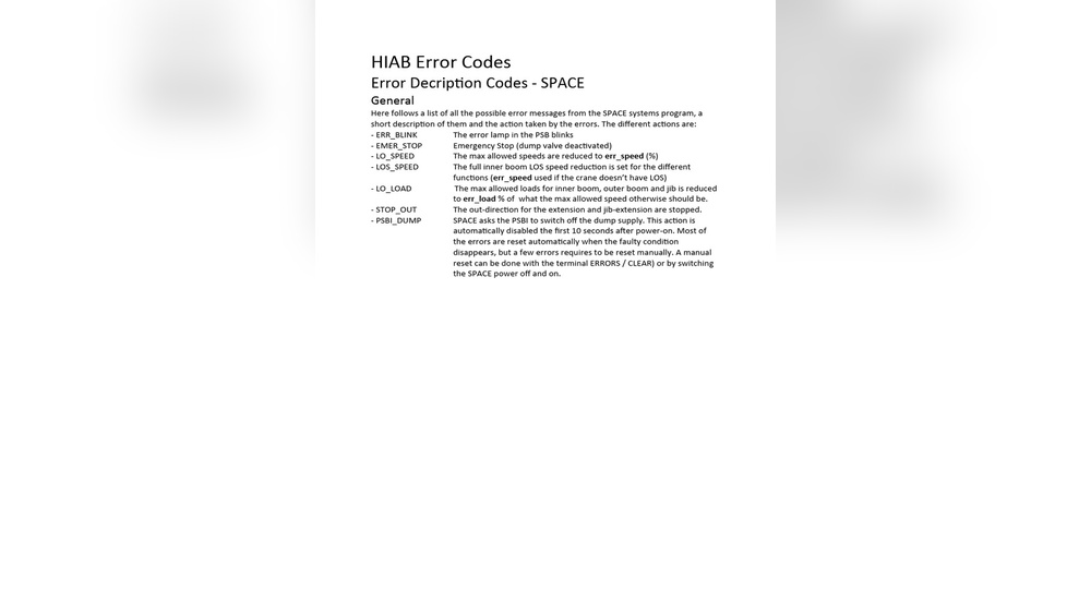 Hiab Space Error Codes: Quick Fixes to Boost Crane Efficiency